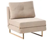 Single Sofa Bed JERSLEV Fabric Light Brown_1009908