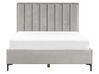 Zamatová posteľ s úložným priestorom 160 x 200 cm sivá SEZANNE_795502