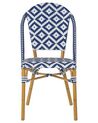 Lot de 4 chaises de jardin bleu et blanc RIFREDDO_798750