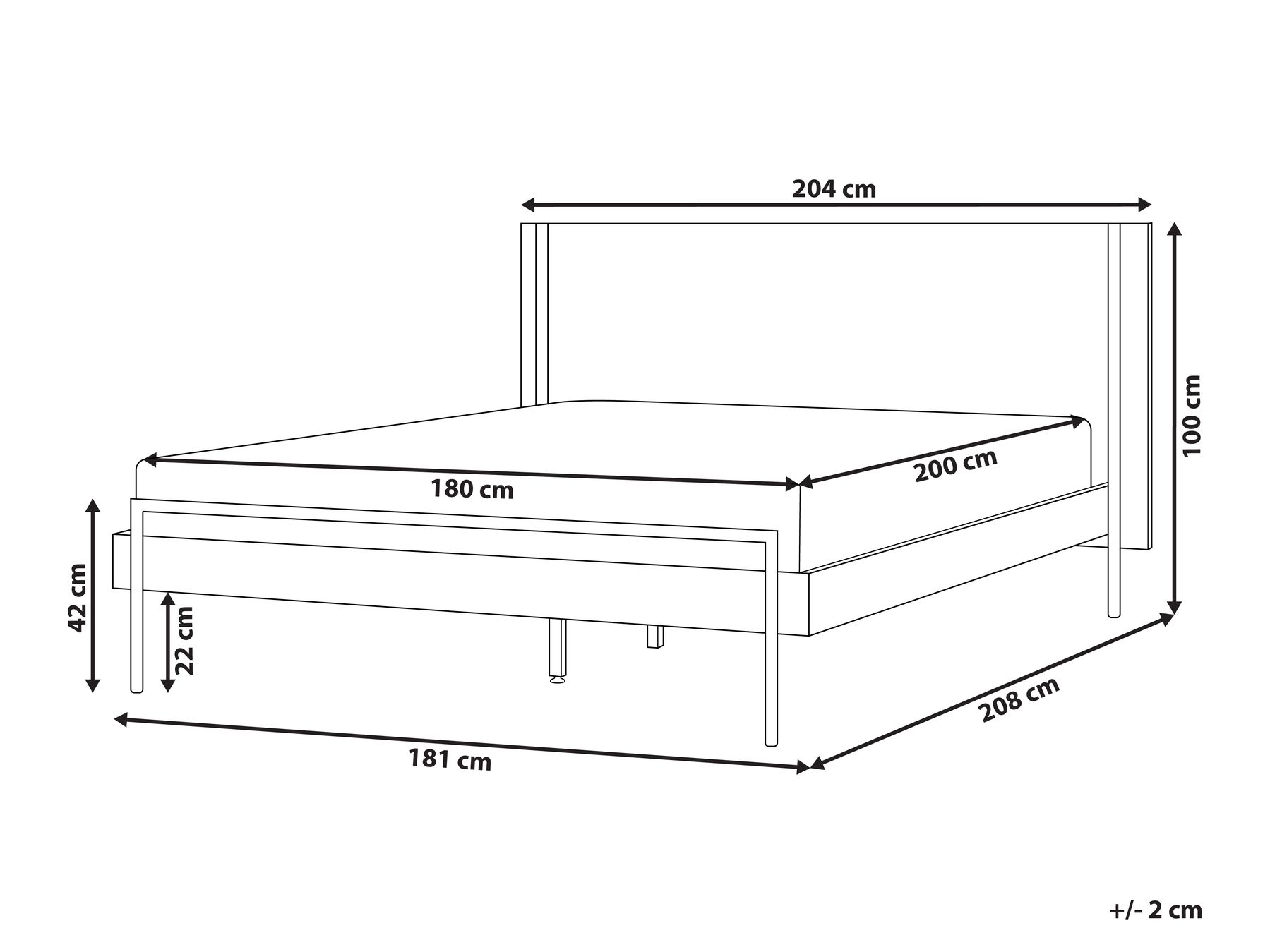 Letto LIBERMONT 180 x 200 cm Frasino scuro_912704