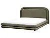 Bed Faux Linen LAVARDENS 180 x 200 cm (EU Super King) Green