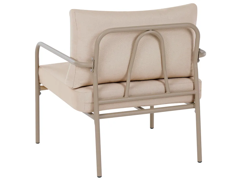 Garden Lounge Set with Table 4 Seater NESSO Metal Light Beige_1087755