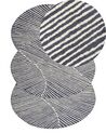 Tapis ovale en laine 140 x 200 cm blanc et gris graphite ZABOL_866792