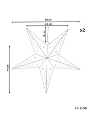 Zestaw 2 dekoracji wiszących LED MOTTI 60 cm Gwiazda Biały_835507