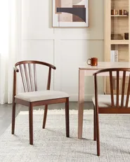 Set di 2 sedie da pranzo CRAIG Legno Marrone scuro/Beige_926548