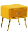 1 Drawer Bedside Table FLAYAT Velvet Mustard