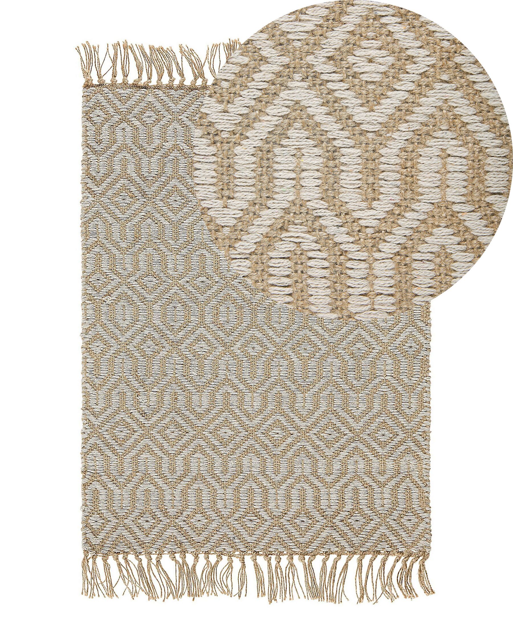 Vloerkleed jute beige 50 x 80 cm POZANTI_791005