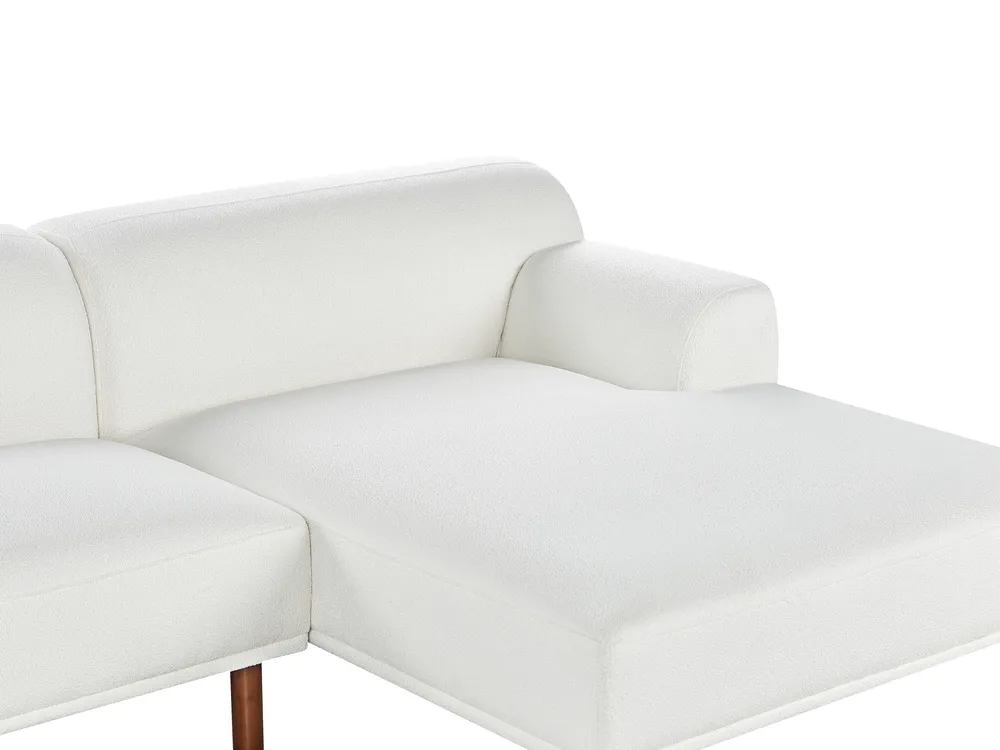 Corner Sofa 3 Seater HOLT with Ottoman Boucle White Left Hand_959474