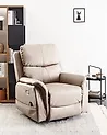 Electric Recliner Chair GLORIE with Massage Fabric Taupe
