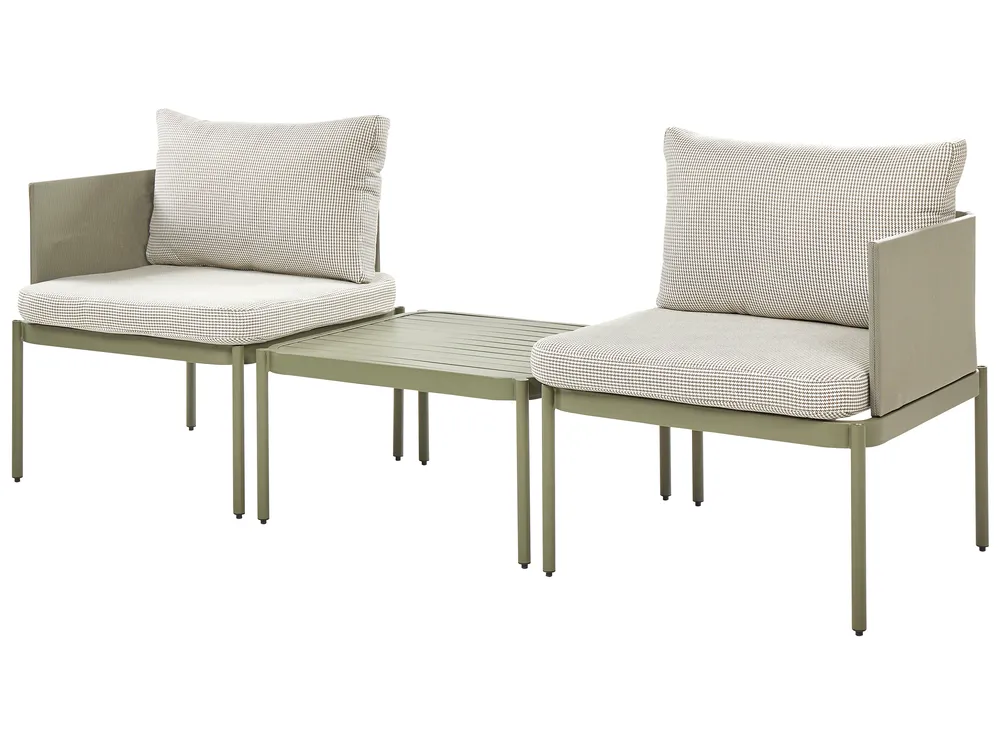 Garden Lounge Set with Table 2 Seater TERRACINA Metal Olive Green_863725