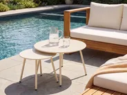 Set di 2 tavolini da caffè da giardino VIMERCATE Metallo Beige_1094857