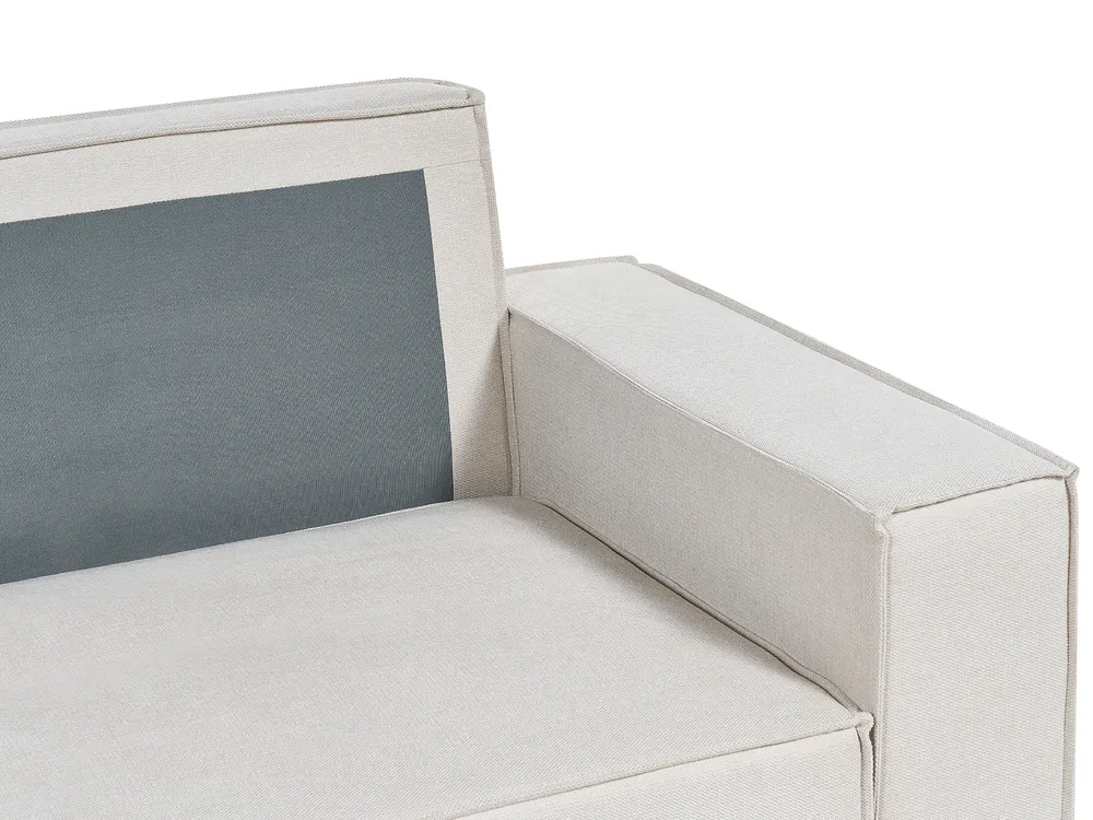 Sofa Bed 3 Seater KARILA with Storage Fabric Light Beige Right Hand_886012