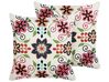 Lot de 2 coussins en coton multicolore avec motif floral brodé 50 x 50 cm BAHRAICH_829484