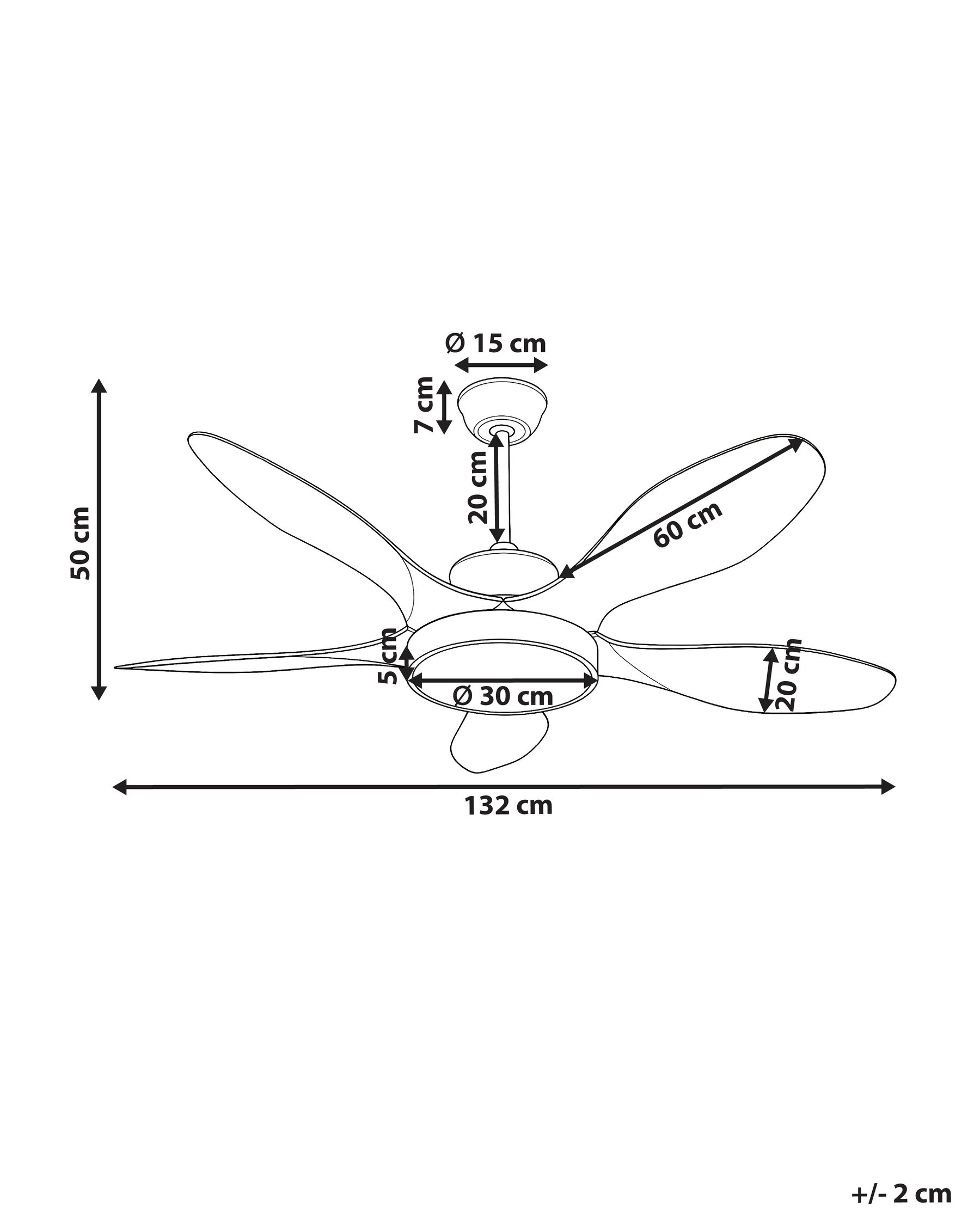 Ceiling Fan with Light BARBET with Remote LED Light Brown_1032028