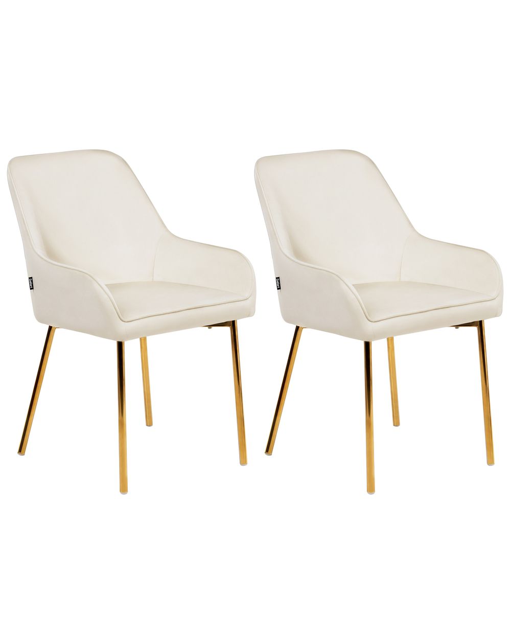 Set of 2 Dining Chairs LOVERNA Velvet Off-White