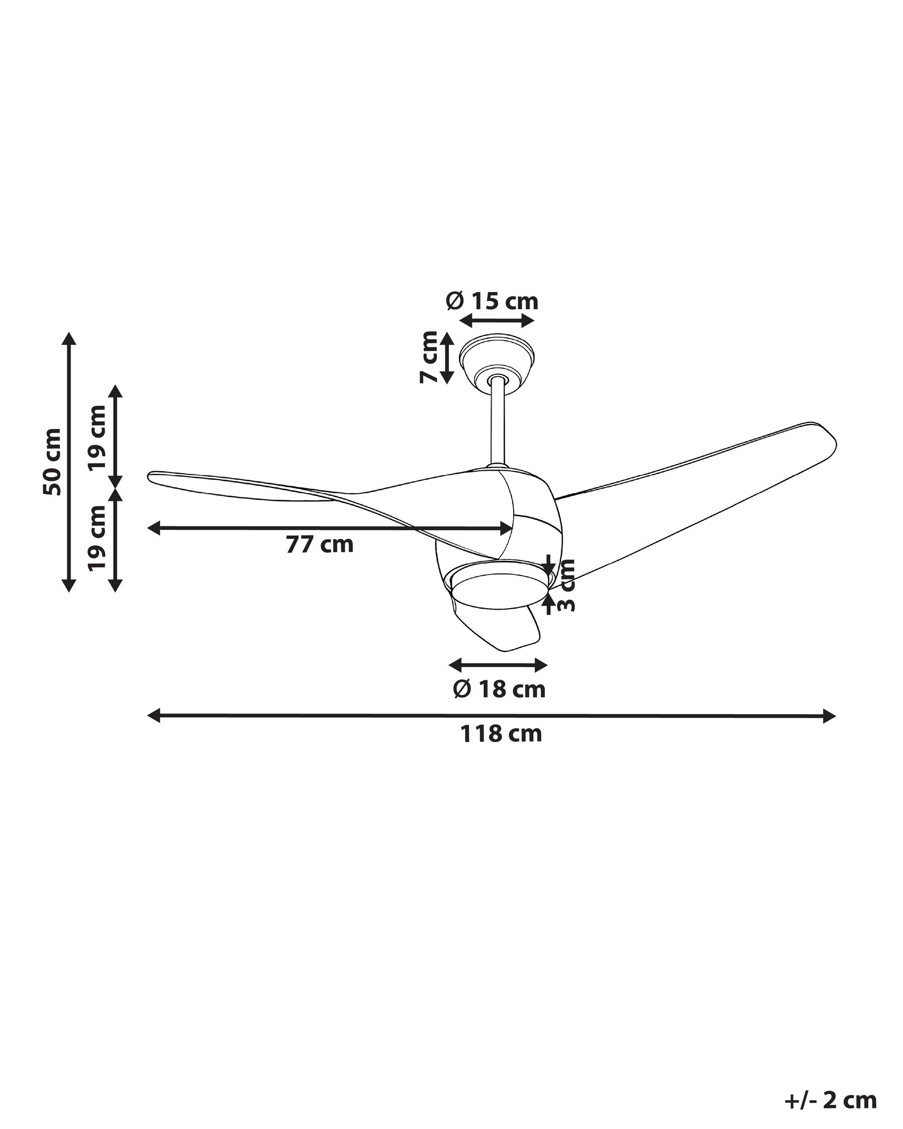 Ceiling Fan with Light PARIA with Remote Brown_1032503