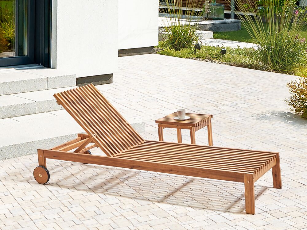 Wooden reclining sun loungers top