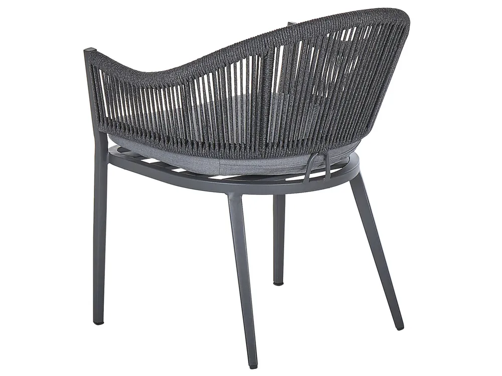 Garden Dining Set 4 Seater MILETO with Cushions Metal Grey_808153