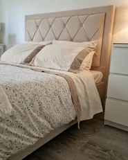 Bett mit Schubladen LIEVIN Samtstoff Beige 140 x 200 cm_915840