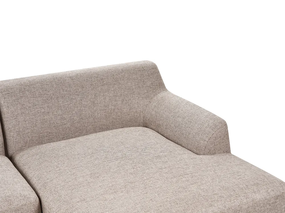 Corner Sofa 3 Seater SOSJO Fabric Light Brown Left Hand_941044