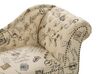 Chaise-longue à direita em tecido creme com padrão floral NIMES_763934
