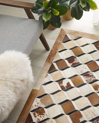 Cowhide Area Rug 160 x 230 cm Brown SERINOVA 