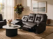 Manual Recliner Living Room Set 6 Seater BERGEN Faux Leather Brown_1085297