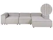 Modular Corner Sofa 4 Seater ARDAL Corduroy Taupe Left Hand_1011094