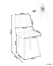 Set di 4 sedie da pranzo KALISPELL Velluto Nero_966679