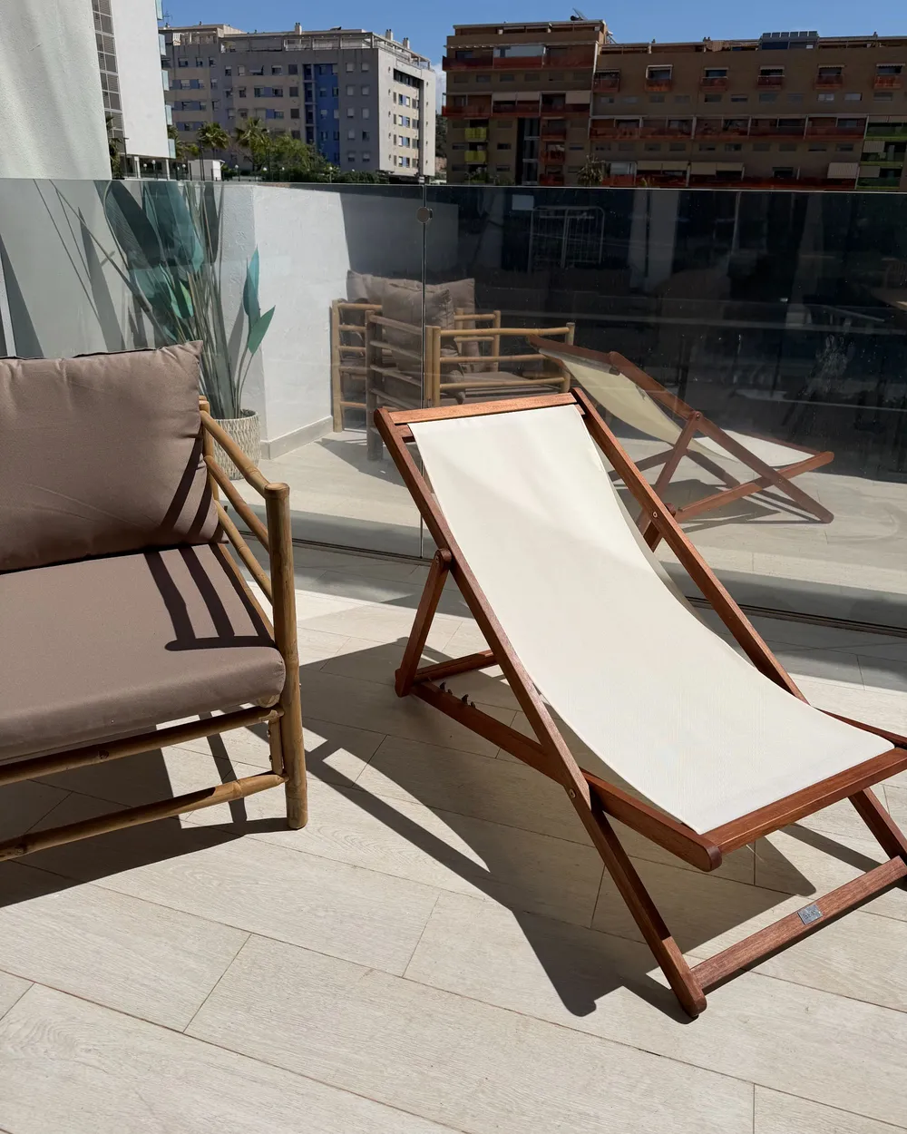 Folding Deck Chair ANZIO with Replacement Fabrics Acacia Wood Dark Brown_1082665