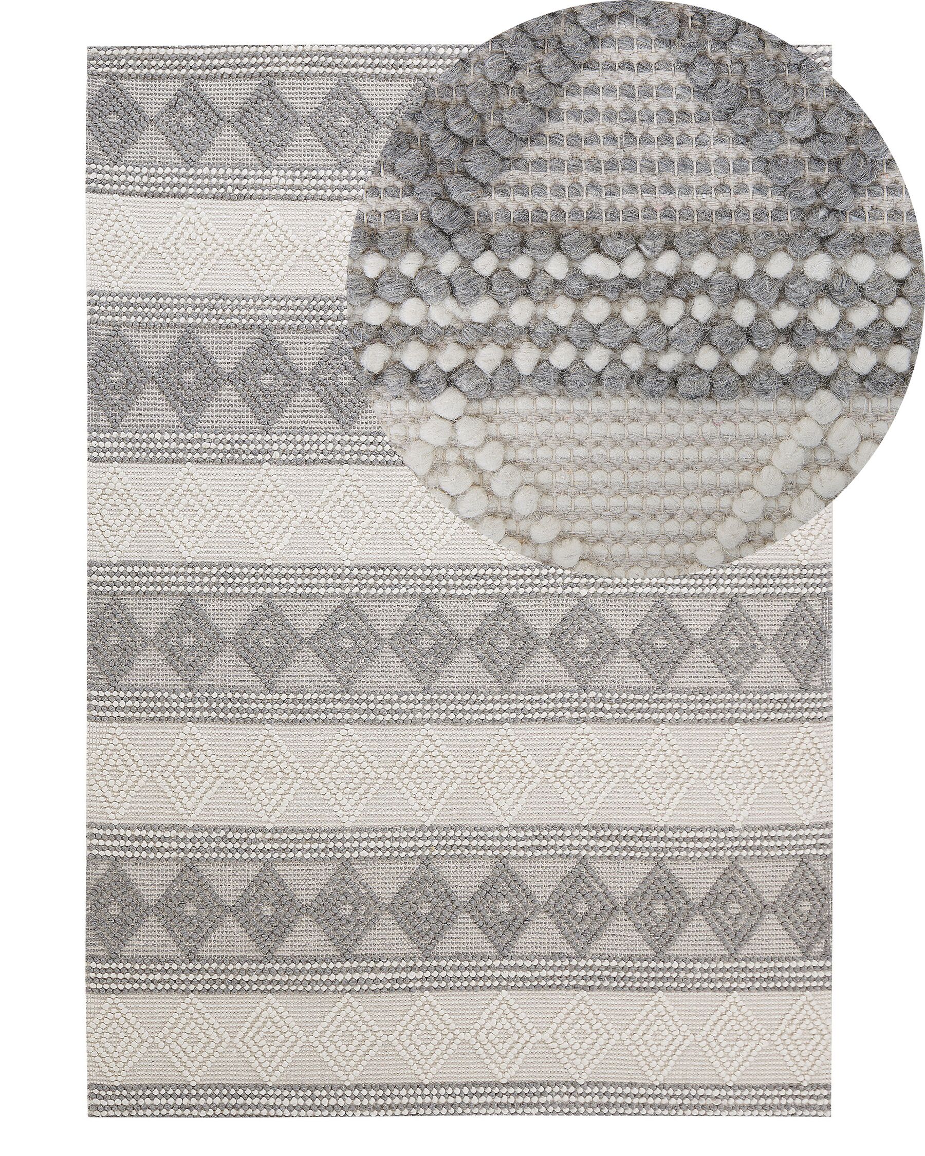 Tappeto lana beige chiaro e grigio chiaro 140 x 200 cm BOZOVA_830963
