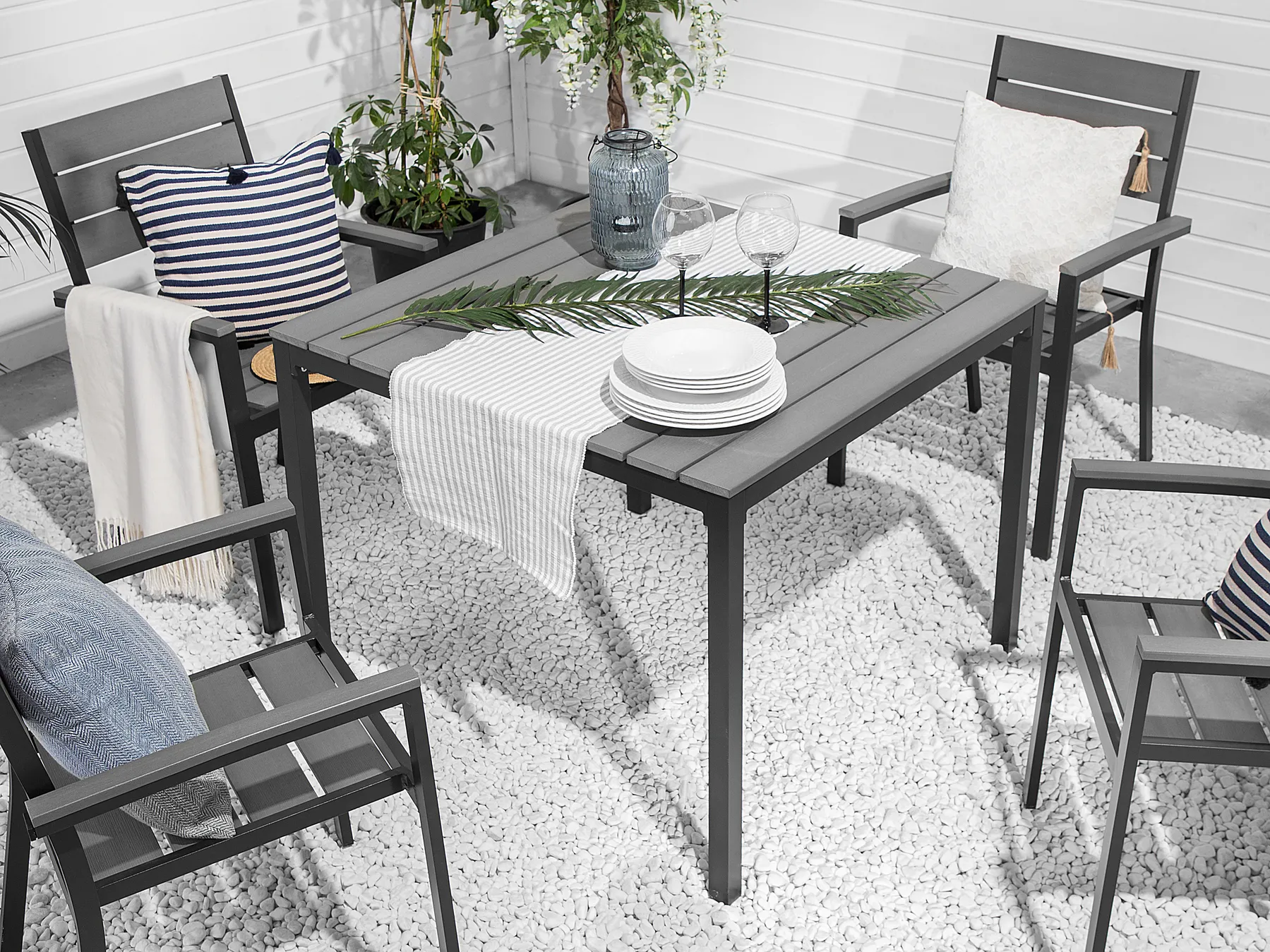 Garden Dining Table PRATO 95 cm 95 cm Grey_741541