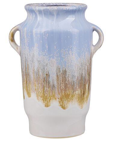 Stoneware Flower Vase 25 cm Blue GERRHA