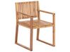 Gartenmöbel Set zertifiziertes Akazienholz hellbraun 8-Sitzer Auflagen cremeweiß SASSARI II_924088