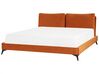 Sametová postel 180 x 200 cm oranžová MELLE_829897