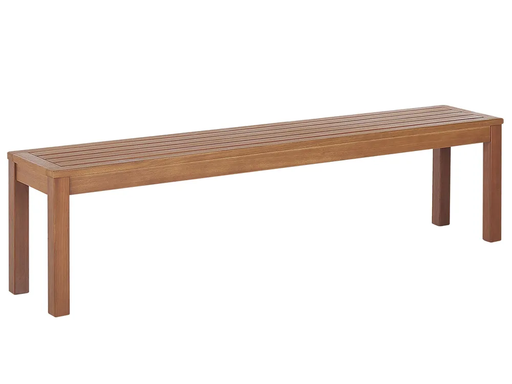 Garden Bench with Cushion MONSANO 170 cm Eucalyptus Wood Beige_1120125