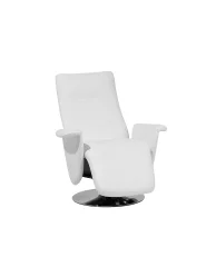 Recliner Chair PRIME with Footrest Faux Leather White_709219