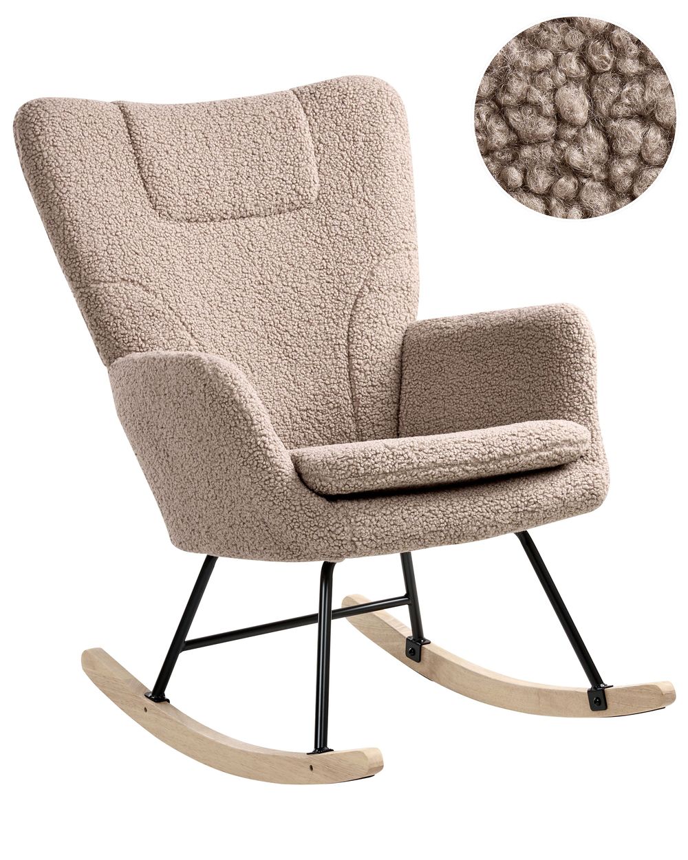 Cadeira de Baloiço SANDVE Bouclé Taupe