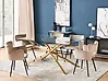 Dining Table CORA Gold 160 cm 90 cm Tempered Glass