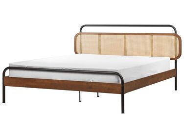 Wooden EU King Size Bed Dark BOUSSICOURT