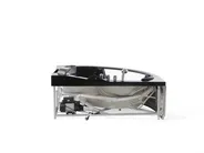 Wanna narożna z hydromasażem LED MARTINICA 214 x 155 cm Czarny_680944