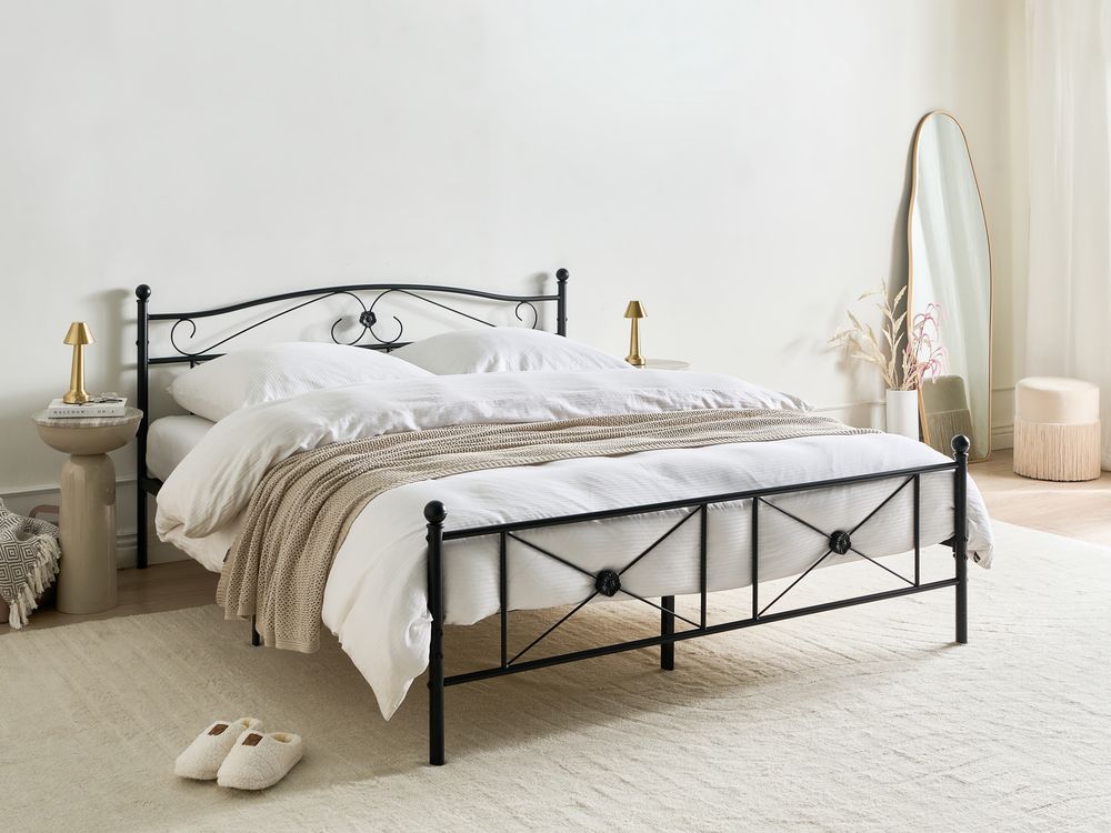 Letto Metallo RODEZ 160 x 200 cm Nero