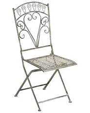 Set of 2 Garden Chairs NURRA Folding Metal Grey_1002686