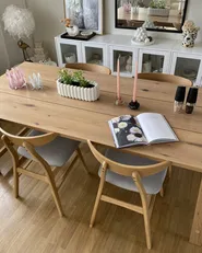 Set of 2 Dining Chairs LYNN Wood Light Brown/ Grey_924538