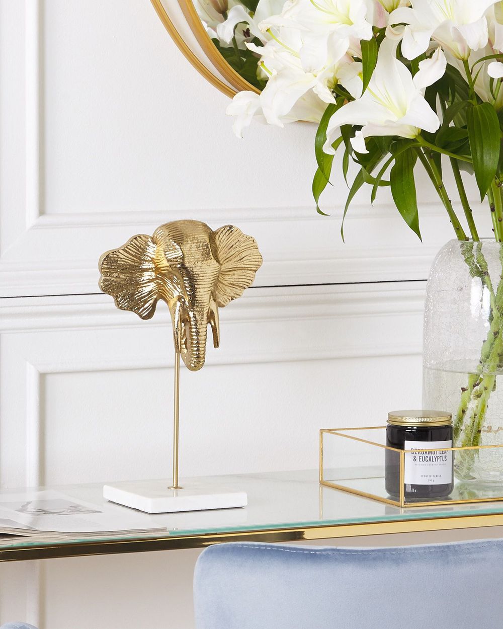 Acessório decorativo Elefante KASO Metal Dourado