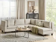 Modular Corner Sofa 5 Seater UNSTAD Fabric Light Beige Right Hand_925355