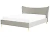 Cama Terciopelo CHALEIX 180 x 200 cm Gris claro