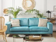 Sofa 3 Seater VADSTENA Velvet Light Blue_771418