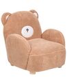 Kids Armchair Bear Faux Fur Brown BOO_886948