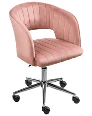 Sedia da scrivania KATONAH Velluto Rosa_1016617